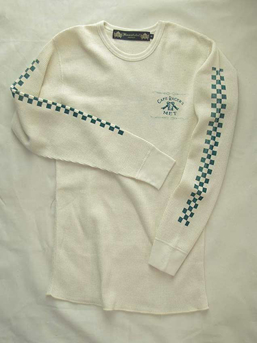 【Cafe Racer's MET】L/S Thermal（Back Print）Natural×British Green