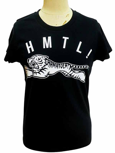 【Bonney&Bills design works】×【HAMATOLA!】Jumping HAMATOLA! WHITE SABRE TIGER S/S T-SHIRTS for Lady's